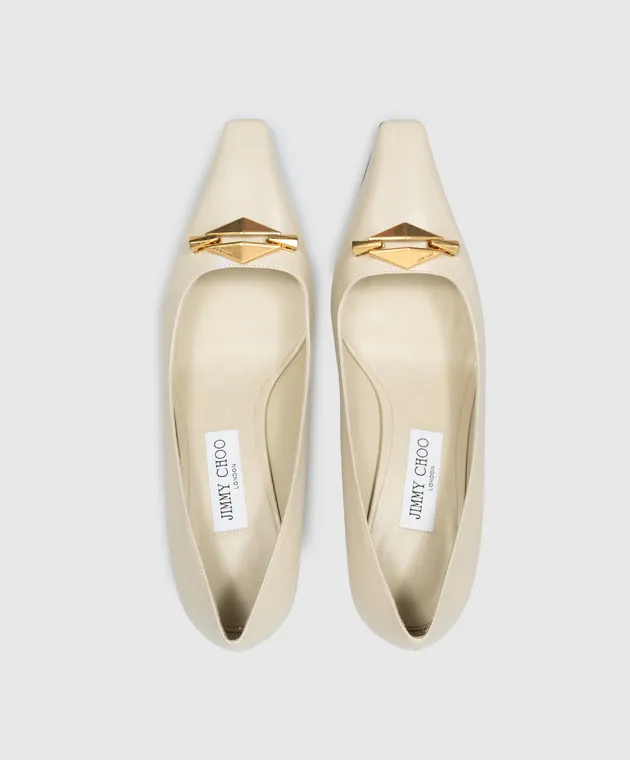 Jimmy Choo Scarpe da barca RYKER 70 in pelle beige RYKER70BXK