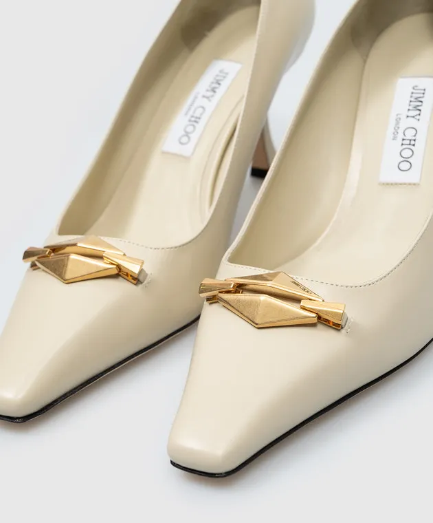 Jimmy Choo Scarpe da barca RYKER 70 in pelle beige RYKER70BXK