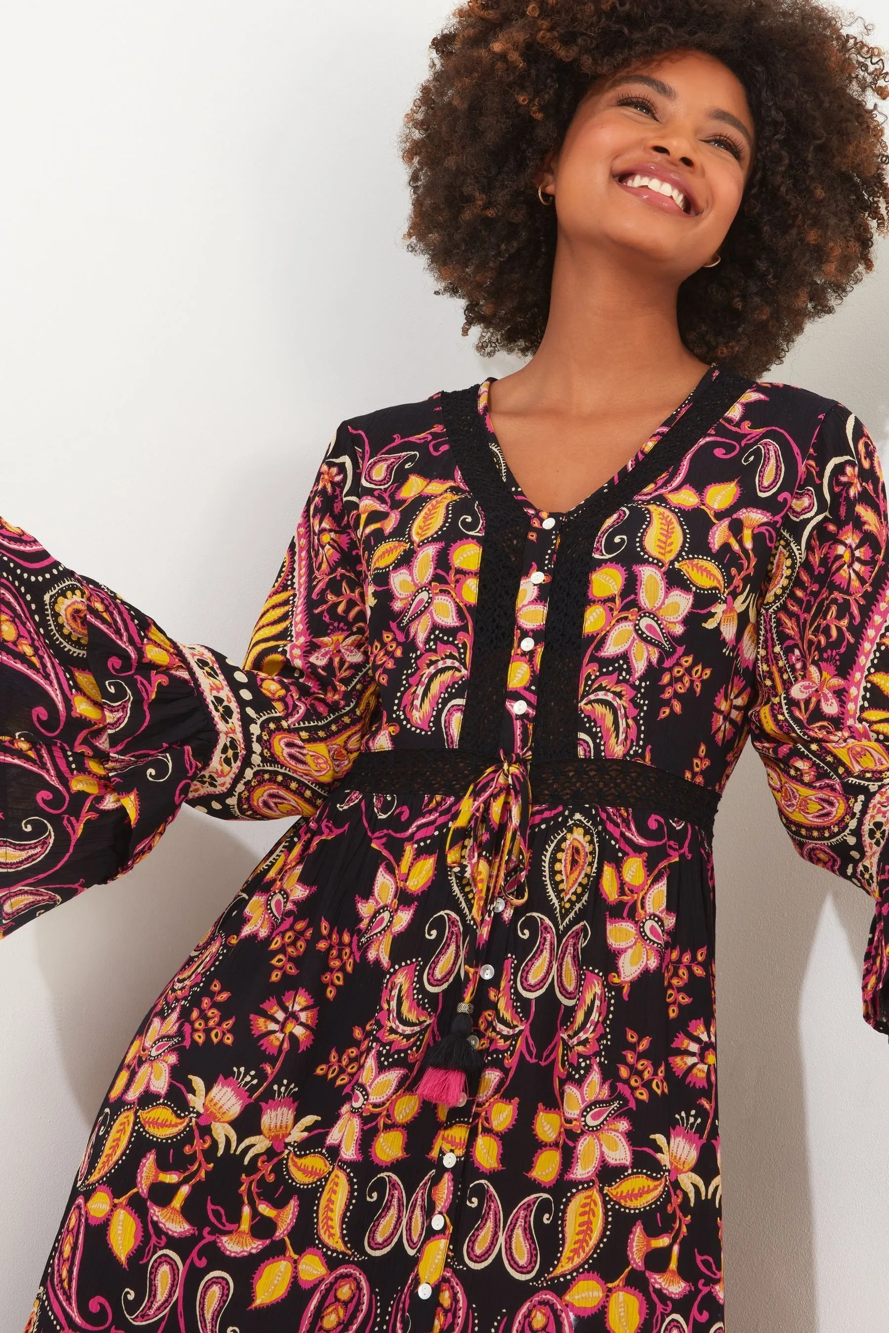 Joe Browns - Abito maxi boho Stampa bottoni a contrasto