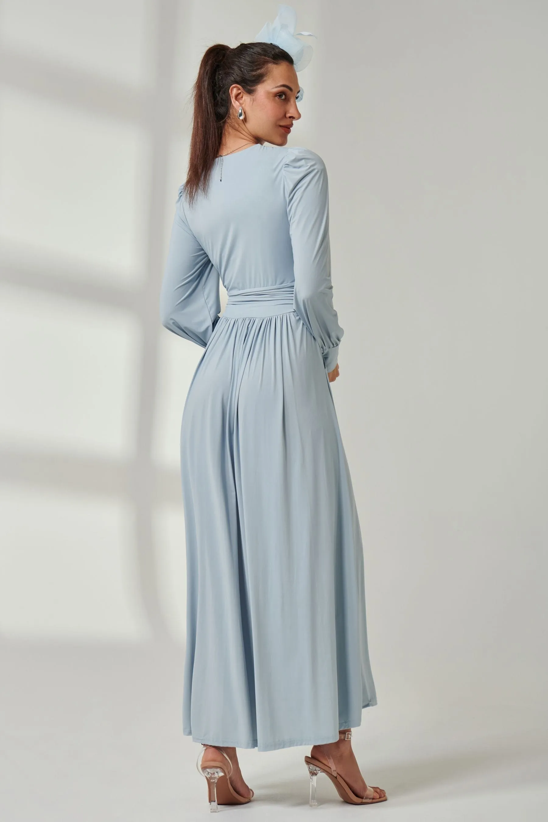 Jolie Moi Manica lunga - Abito maxi in morbido jersey seta
