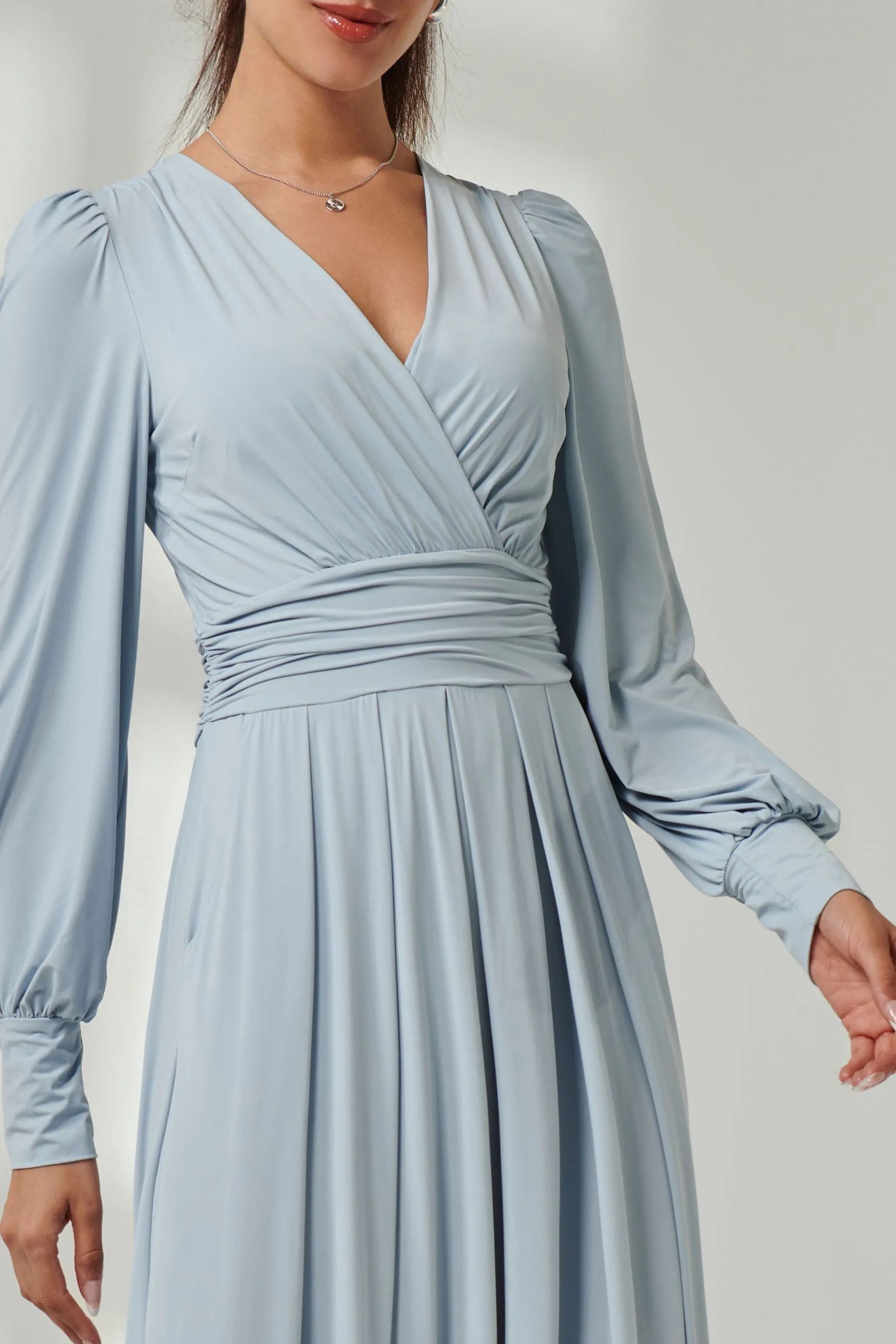 Jolie Moi Manica lunga - Abito maxi in morbido jersey seta