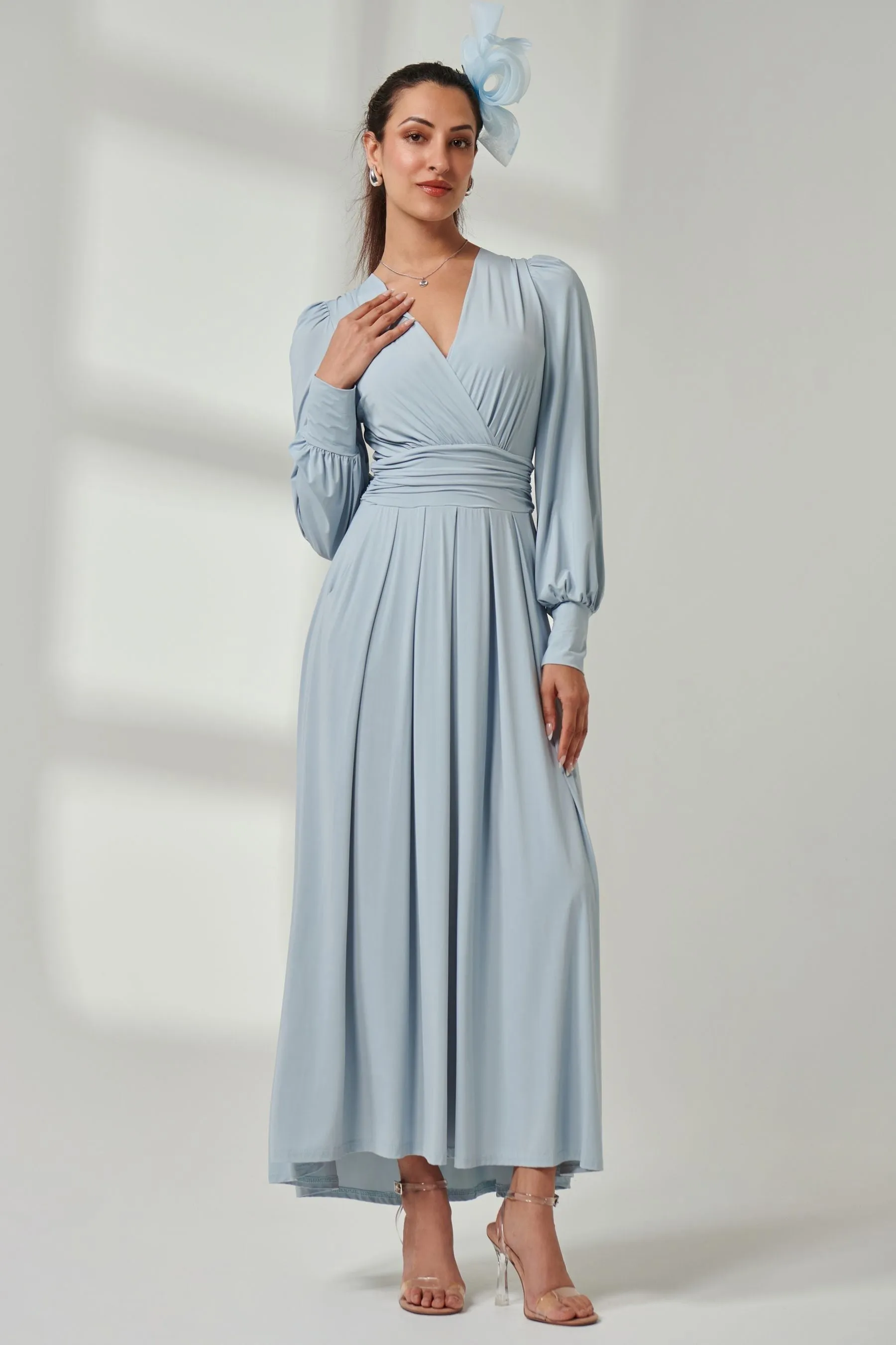 Jolie Moi Manica lunga - Abito maxi in morbido jersey seta