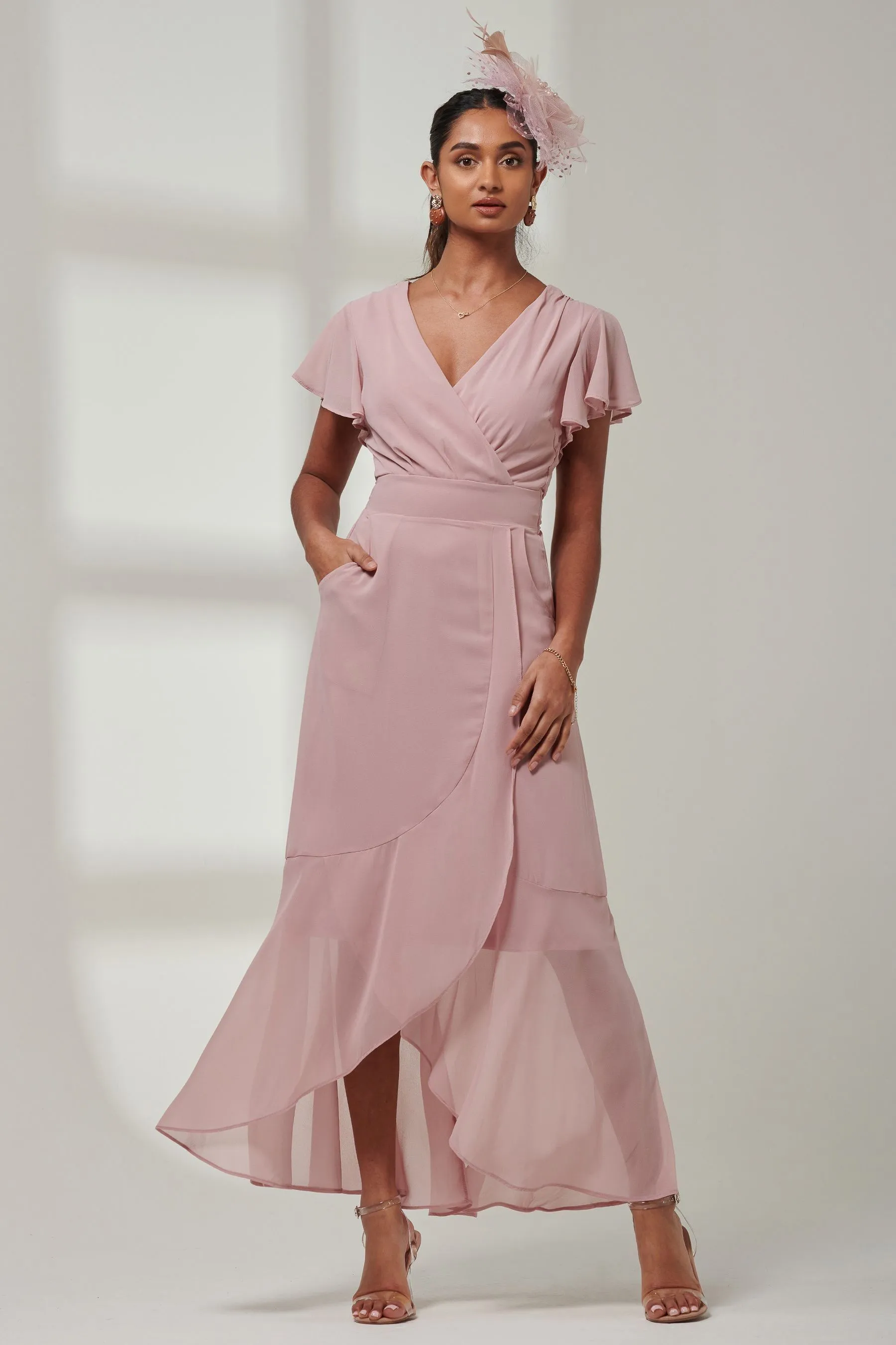 Jolie Moi - Vicky - Abito maxi in chiffon con volant