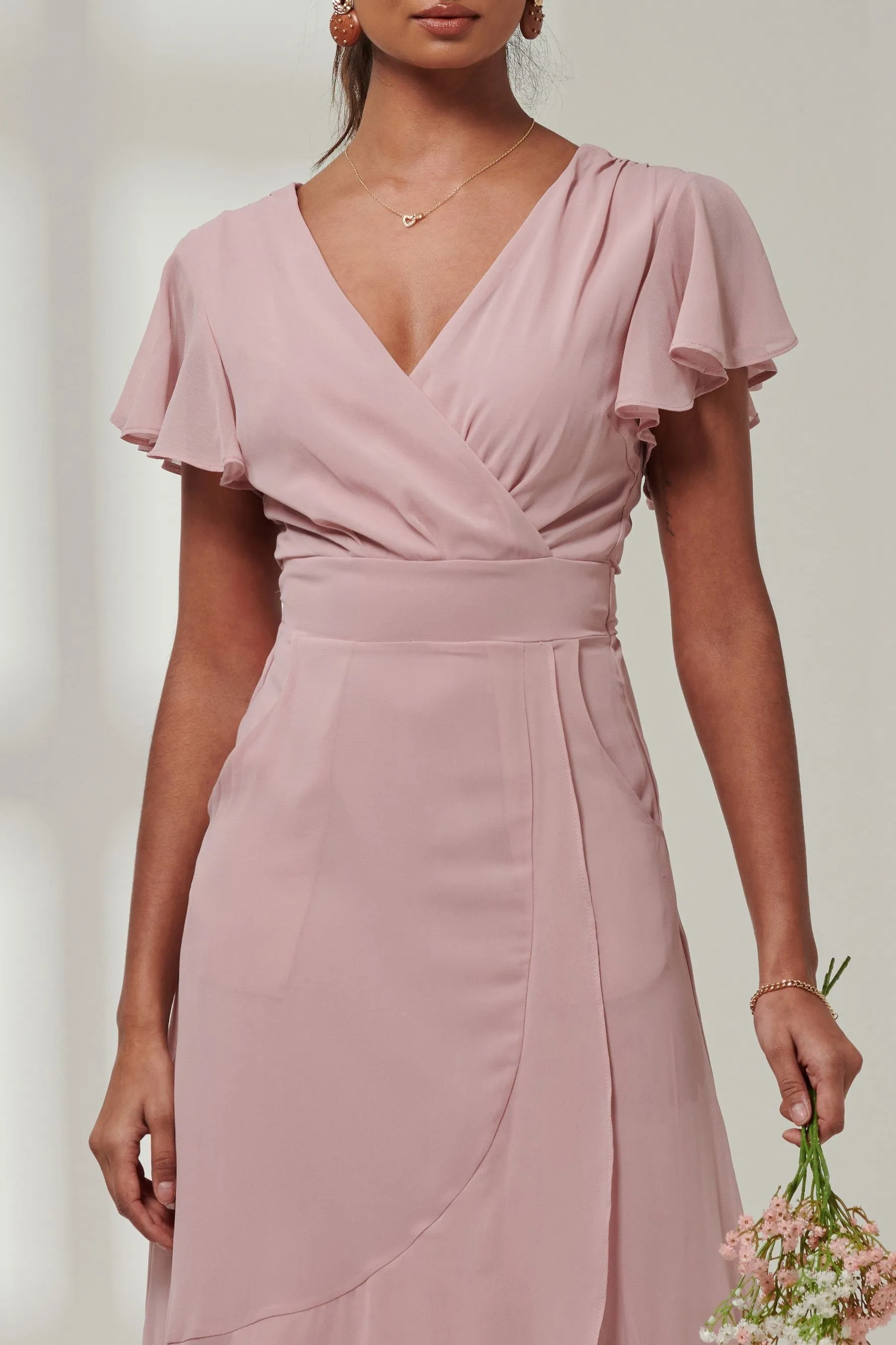 Jolie Moi - Vicky - Abito maxi in chiffon con volant