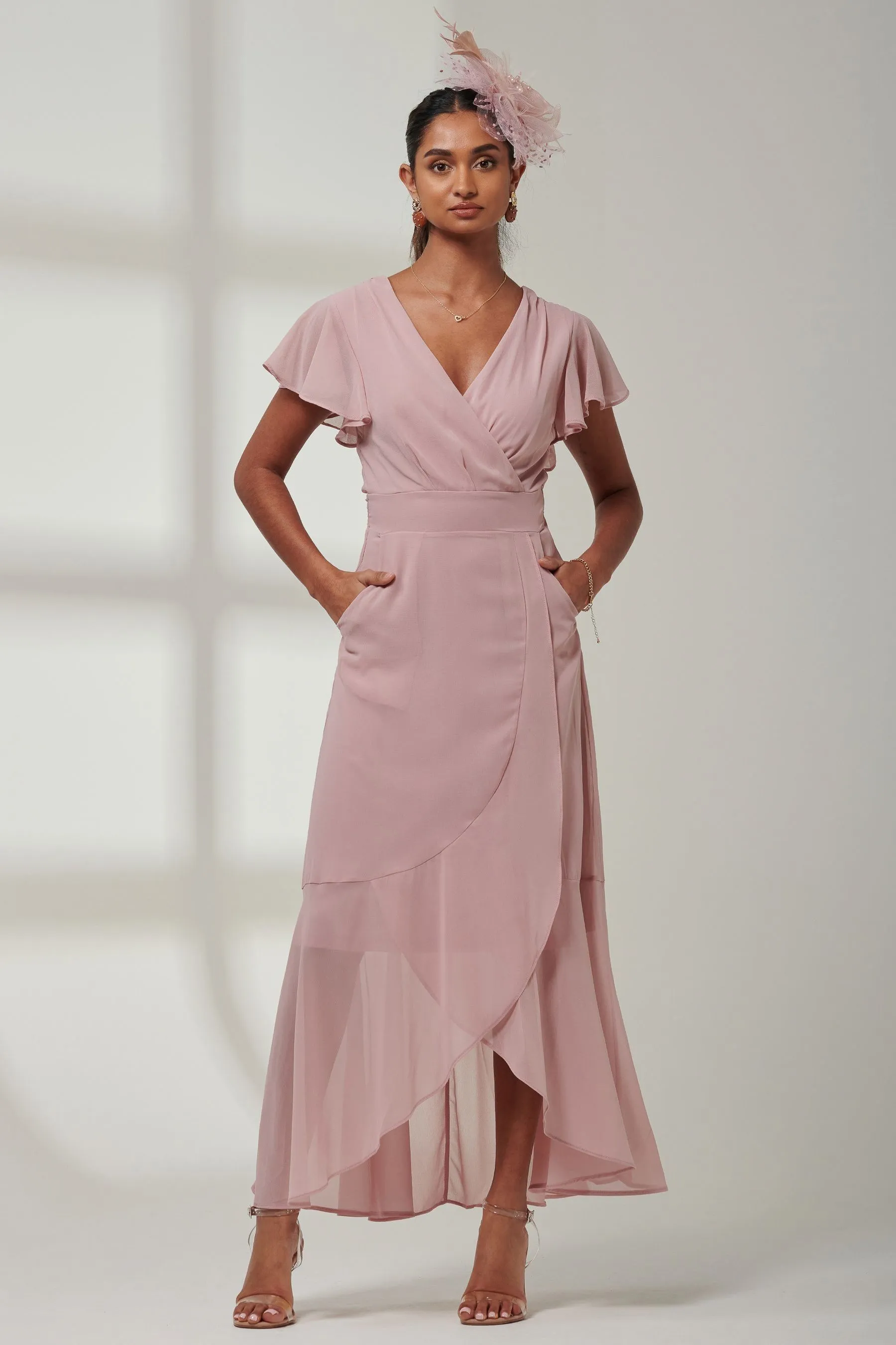 Jolie Moi - Vicky - Abito maxi in chiffon con volant