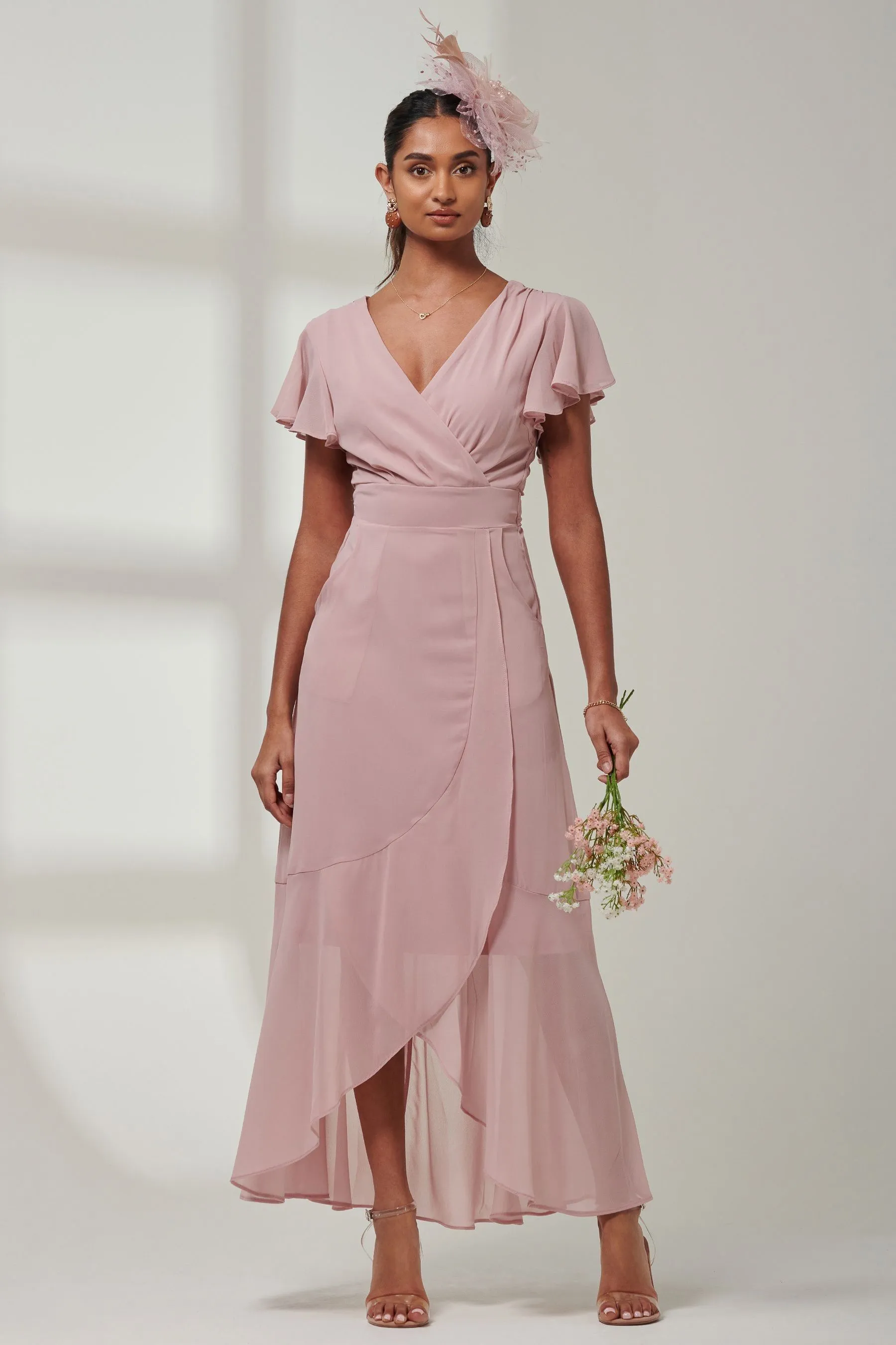 Jolie Moi - Vicky - Abito maxi in chiffon con volant