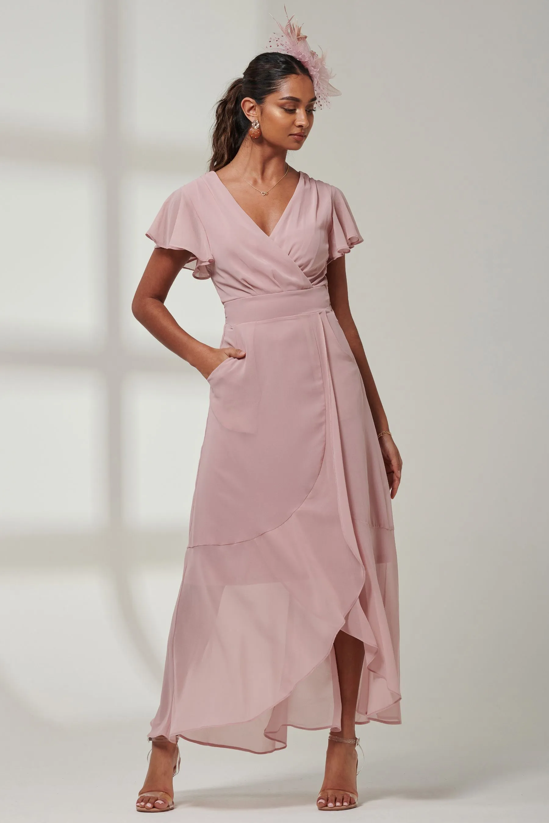 Jolie Moi - Vicky - Abito maxi in chiffon con volant