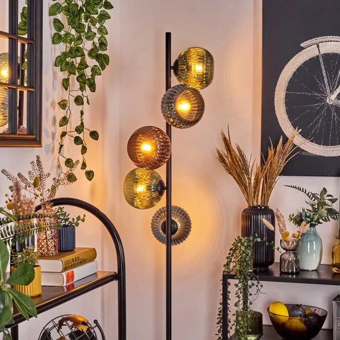 Koyoto Lampada da terra 33 cm Blu, Verde, Ramato, 5-Luci
