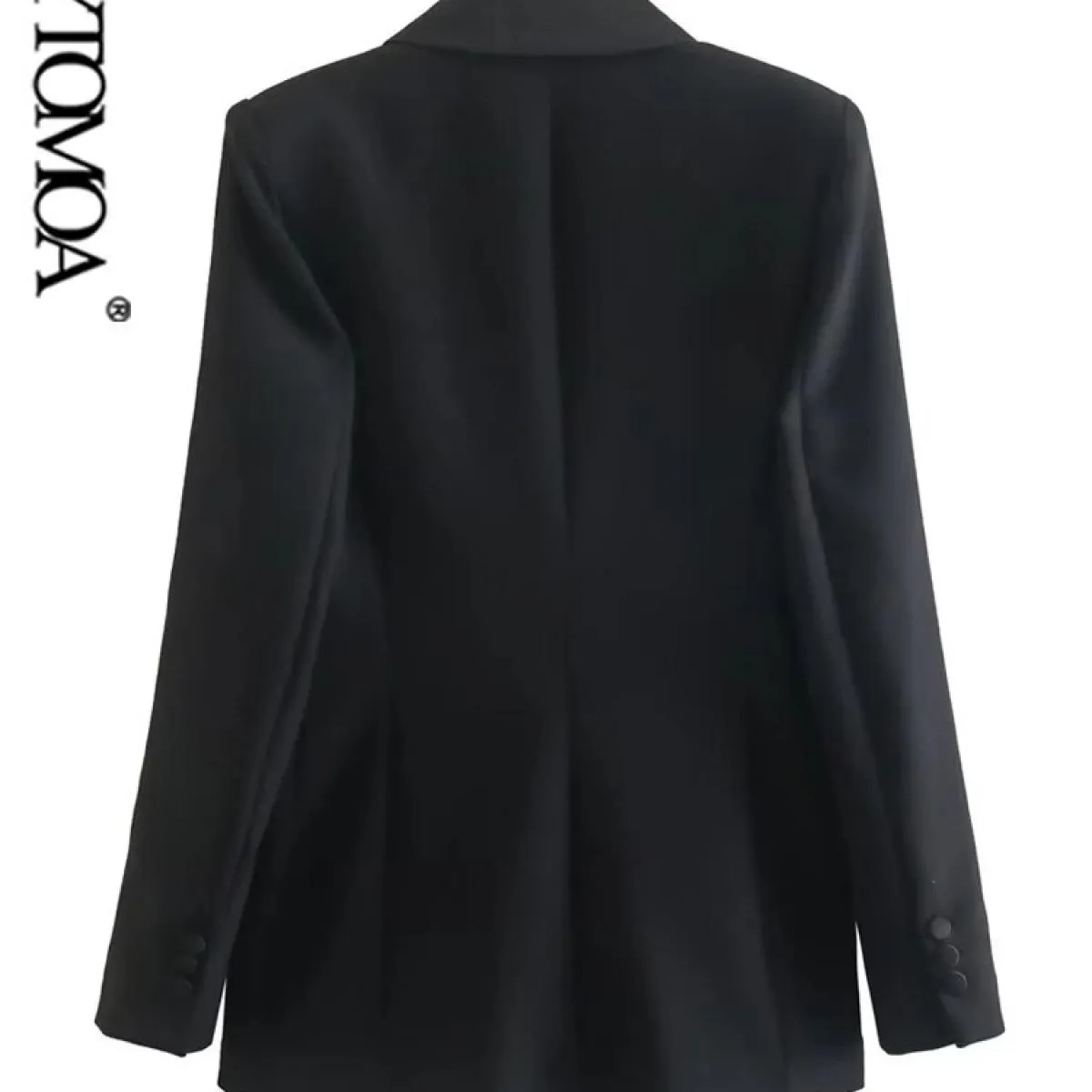 Kpytomoa Cappotto blazer patchwork doppio petto moda donna Cappotto vintage a maniche lunghe con patta Capispalla femminile Gile
