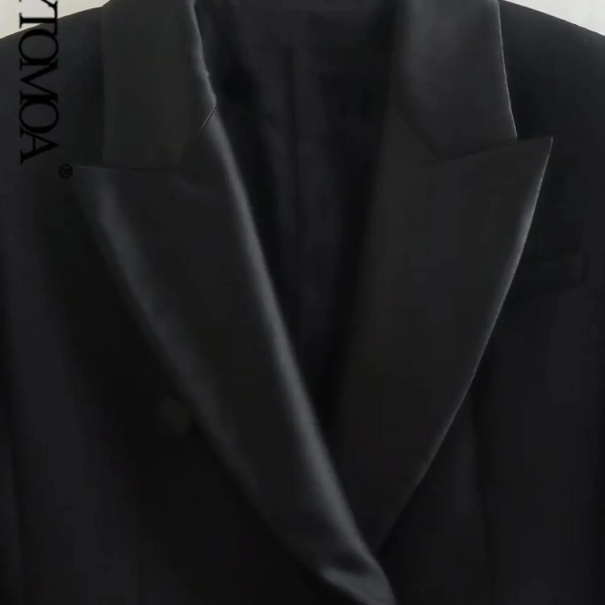 Kpytomoa Cappotto blazer patchwork doppio petto moda donna Cappotto vintage a maniche lunghe con patta Capispalla femminile Gile