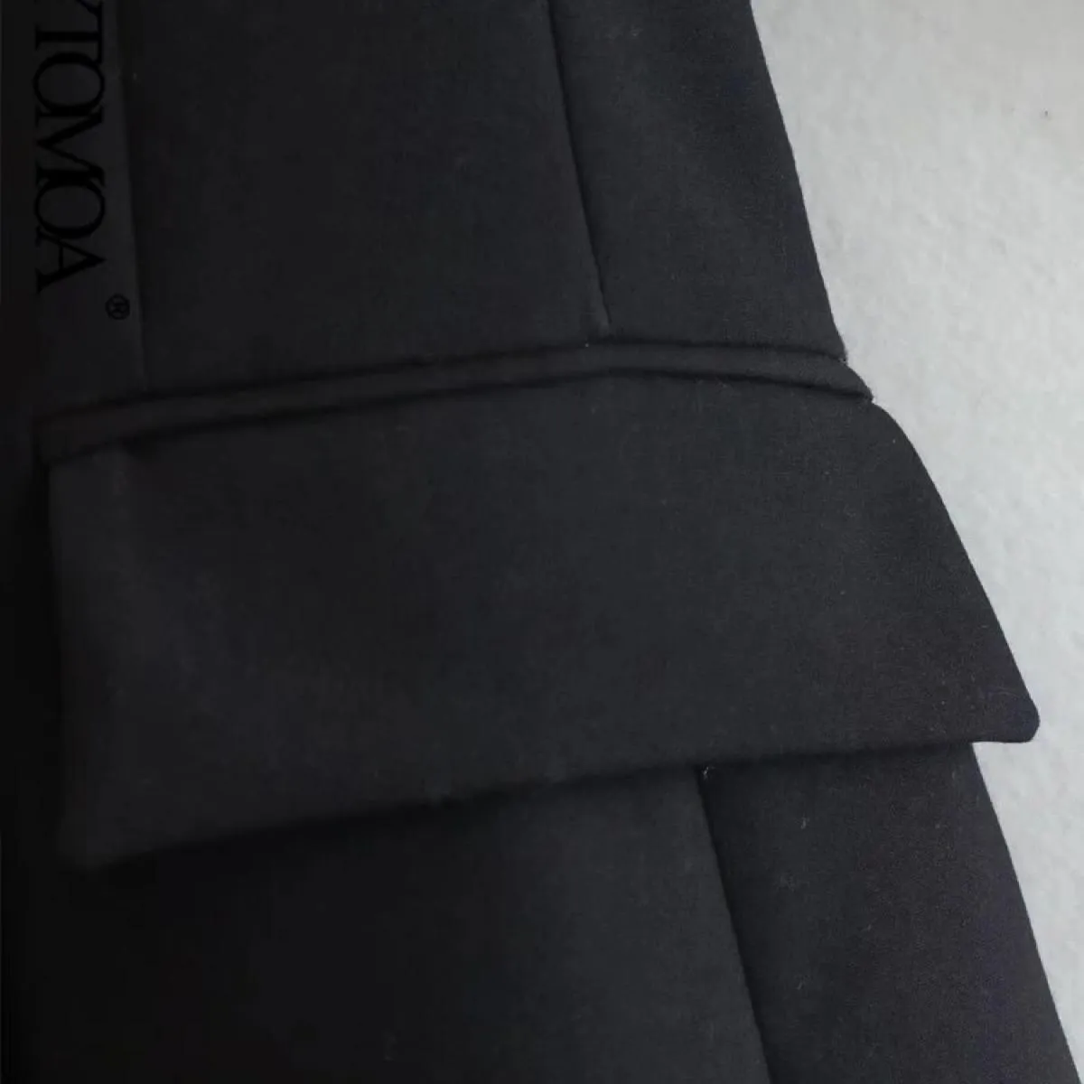 Kpytomoa Cappotto blazer patchwork doppio petto moda donna Cappotto vintage a maniche lunghe con patta Capispalla femminile Gile