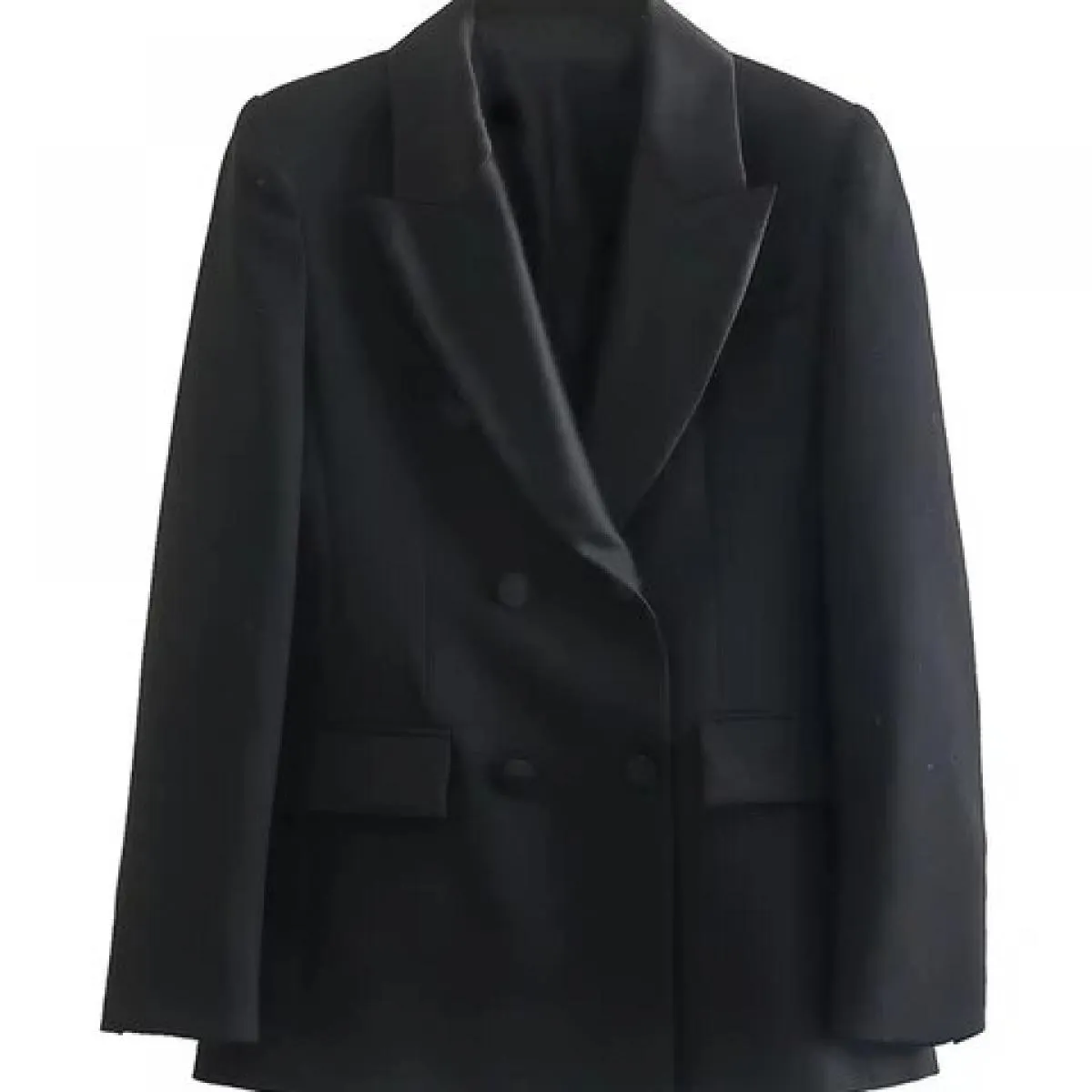 Kpytomoa Cappotto blazer patchwork doppio petto moda donna Cappotto vintage a maniche lunghe con patta Capispalla femminile Gile