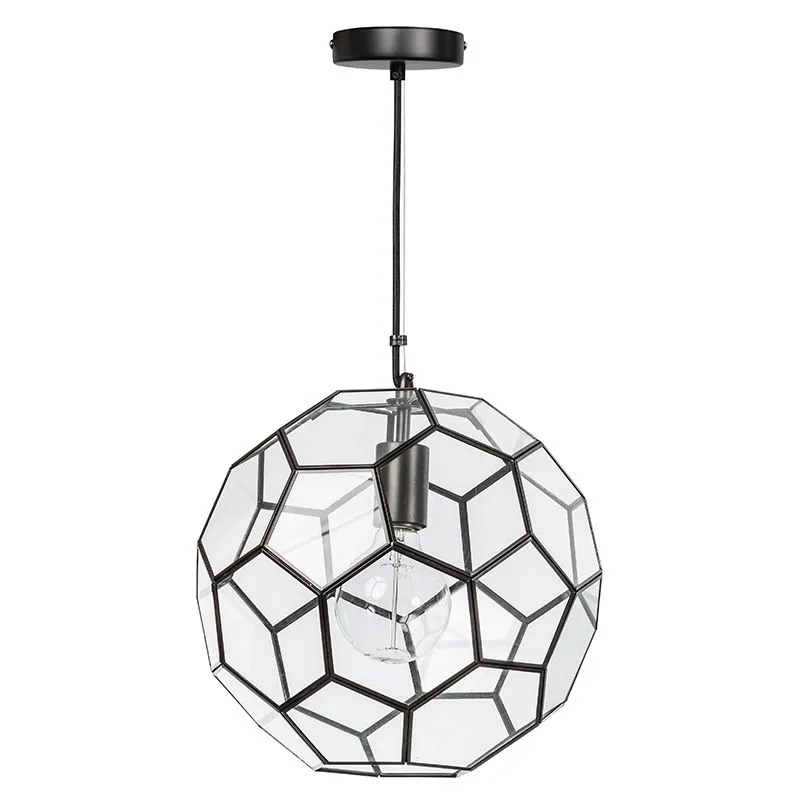 Lampada a sospensione design nera con vetro affumicato - HOLLA