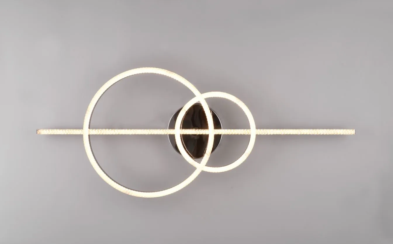 Lampada Moderna Bacchetta con Doppio Anello Led 2700/6000k Montilla Cromo Trio Lighting