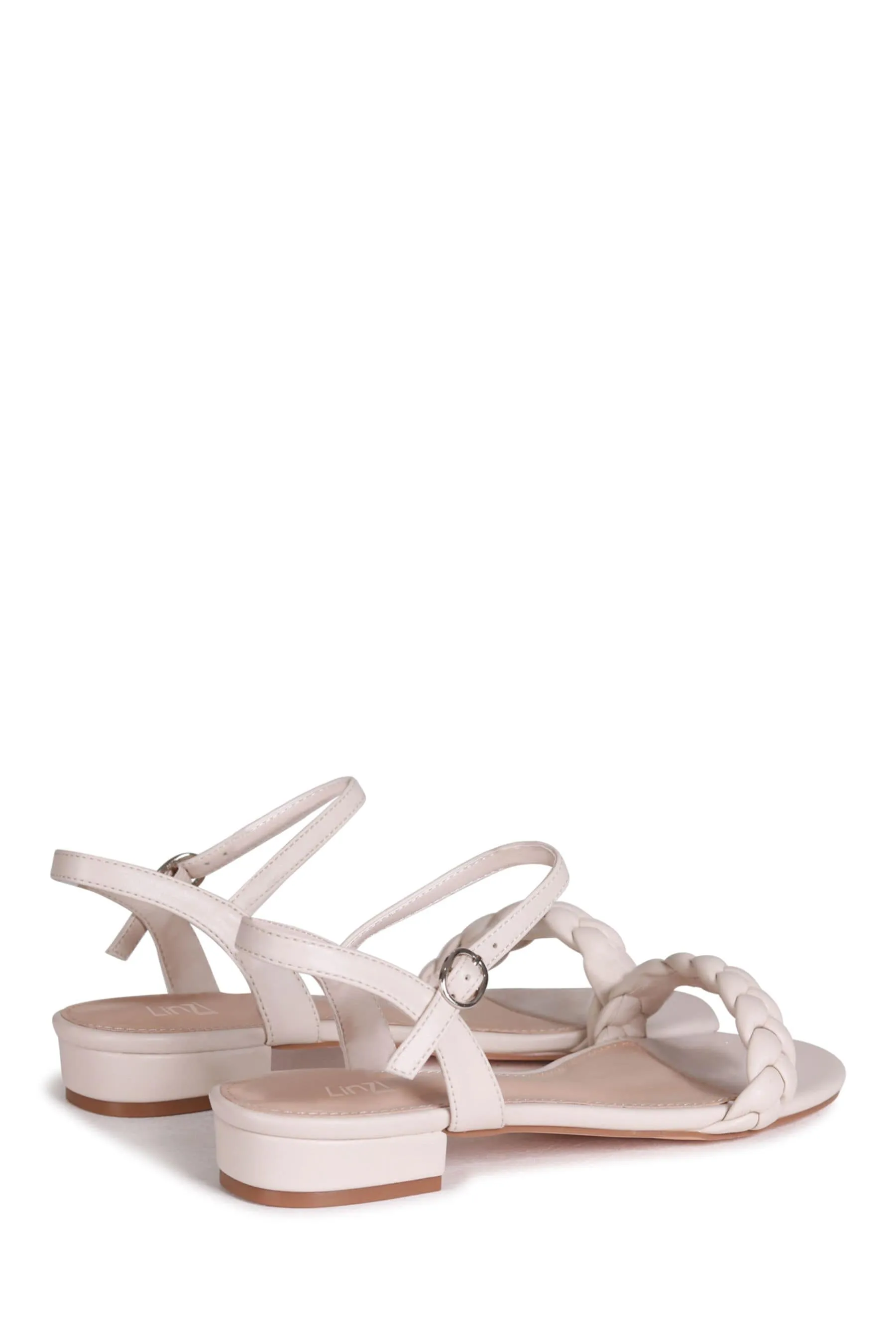 Linzi - Bock - Sandali bassi in pelle sintetica intrecciata con tacco