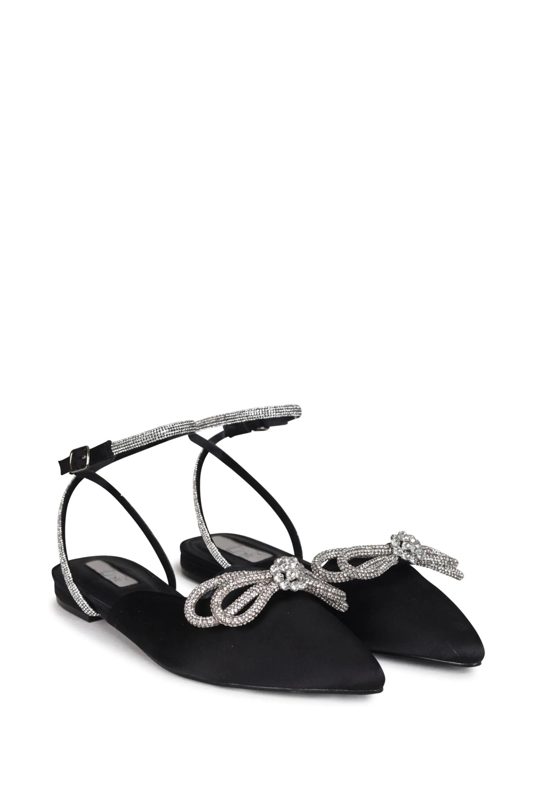 Linzi Mayla - Satin - Sabot bassi con Fiocco strass