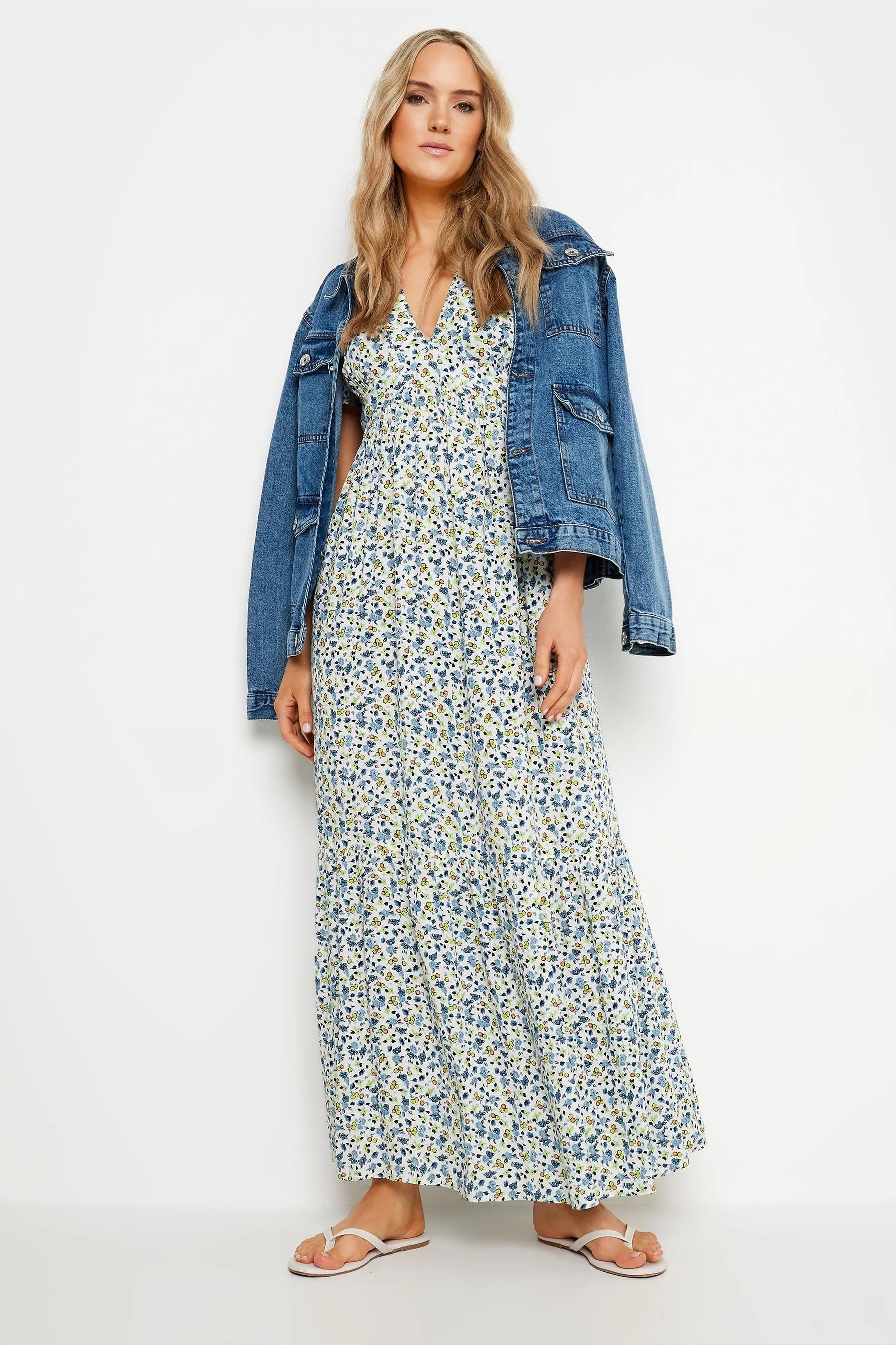 Long Tall Sally Manica corta - Abito maxi a fiorellini