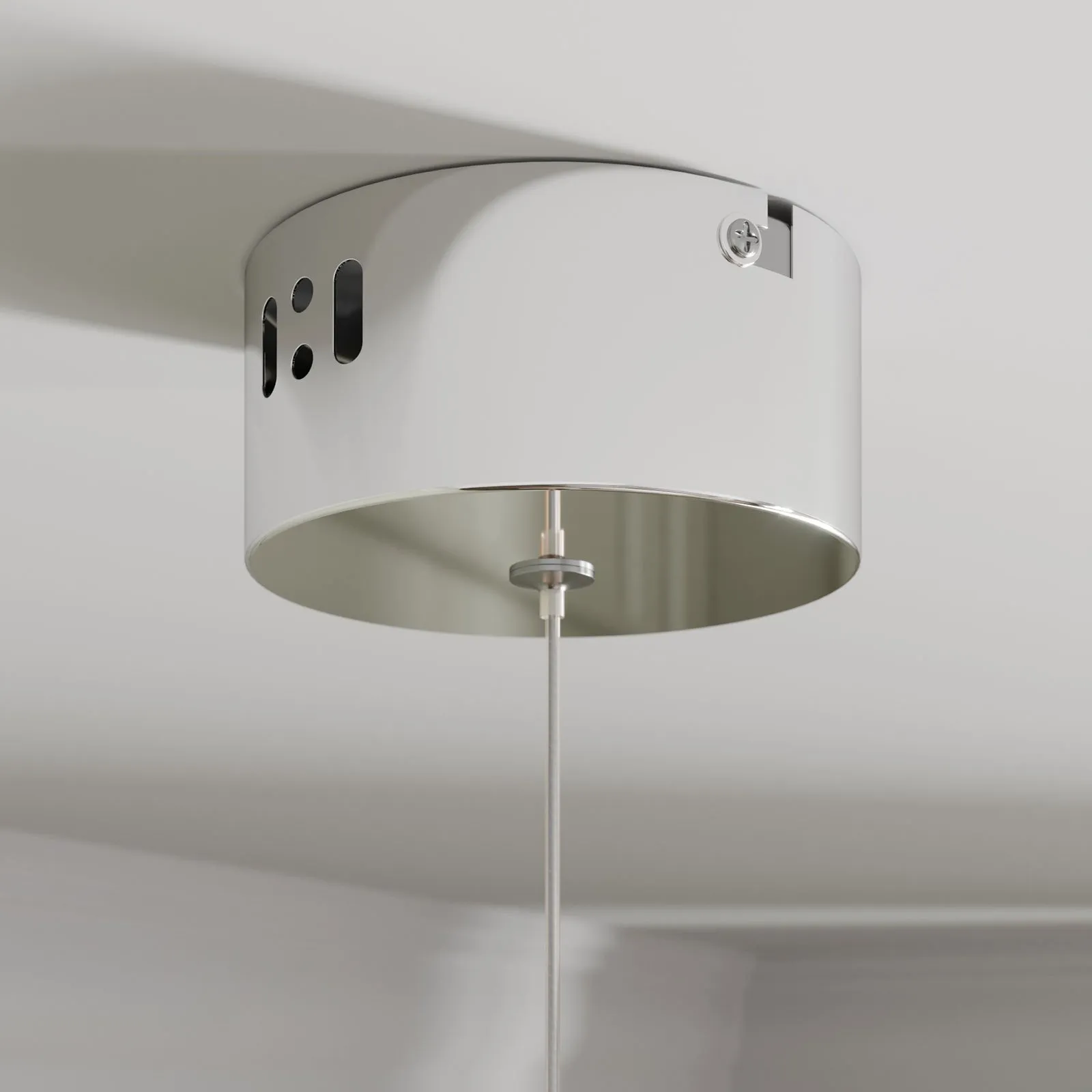 Lucande Lampada LED a sospensione Hayley, Ø 9 cm, colore cromo, vetro