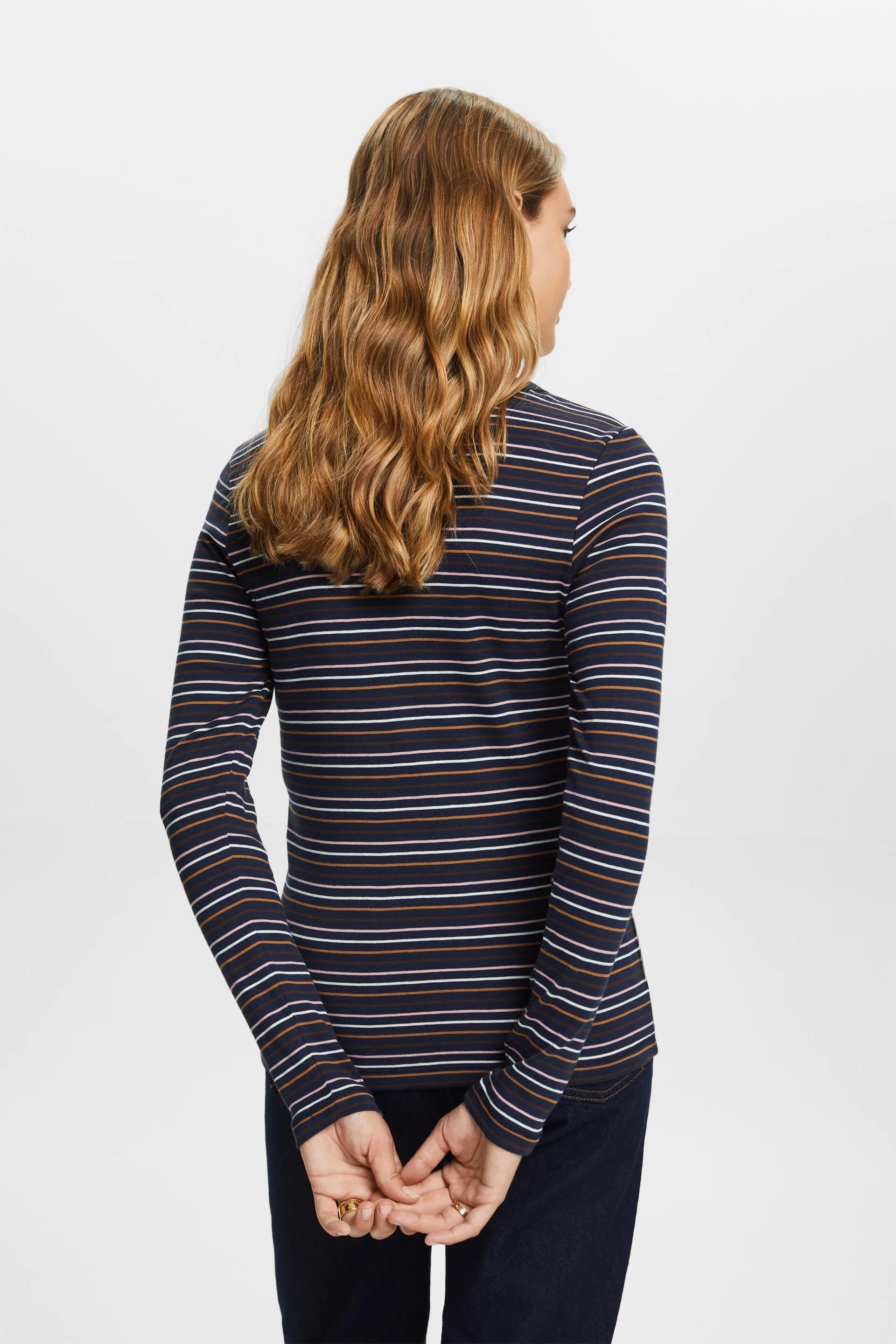 Maglia a manica lunga a righe, cotone biologico