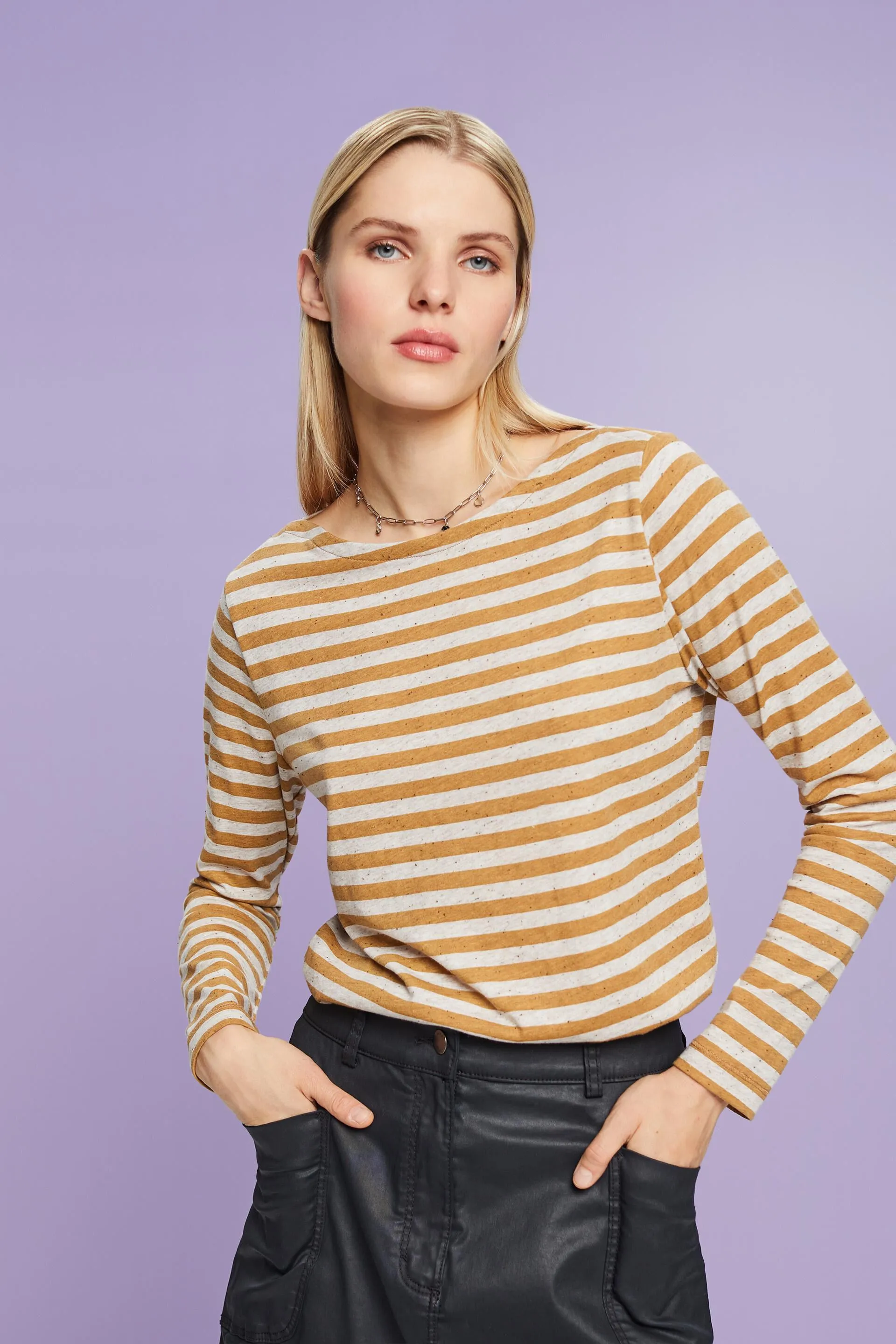 Maglia a maniche lunghe in jersey a righe
