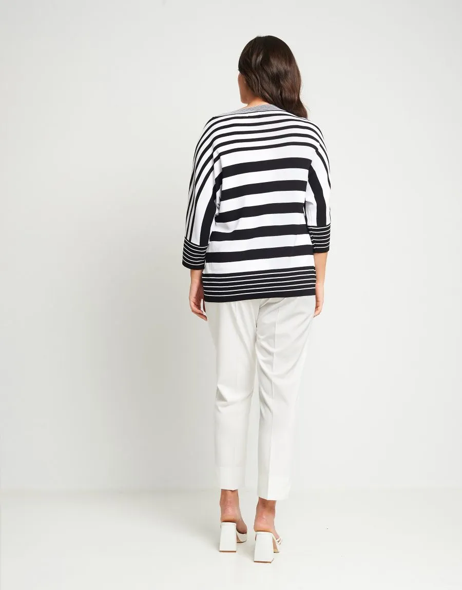 Maglia a righe con bottoni e tasche