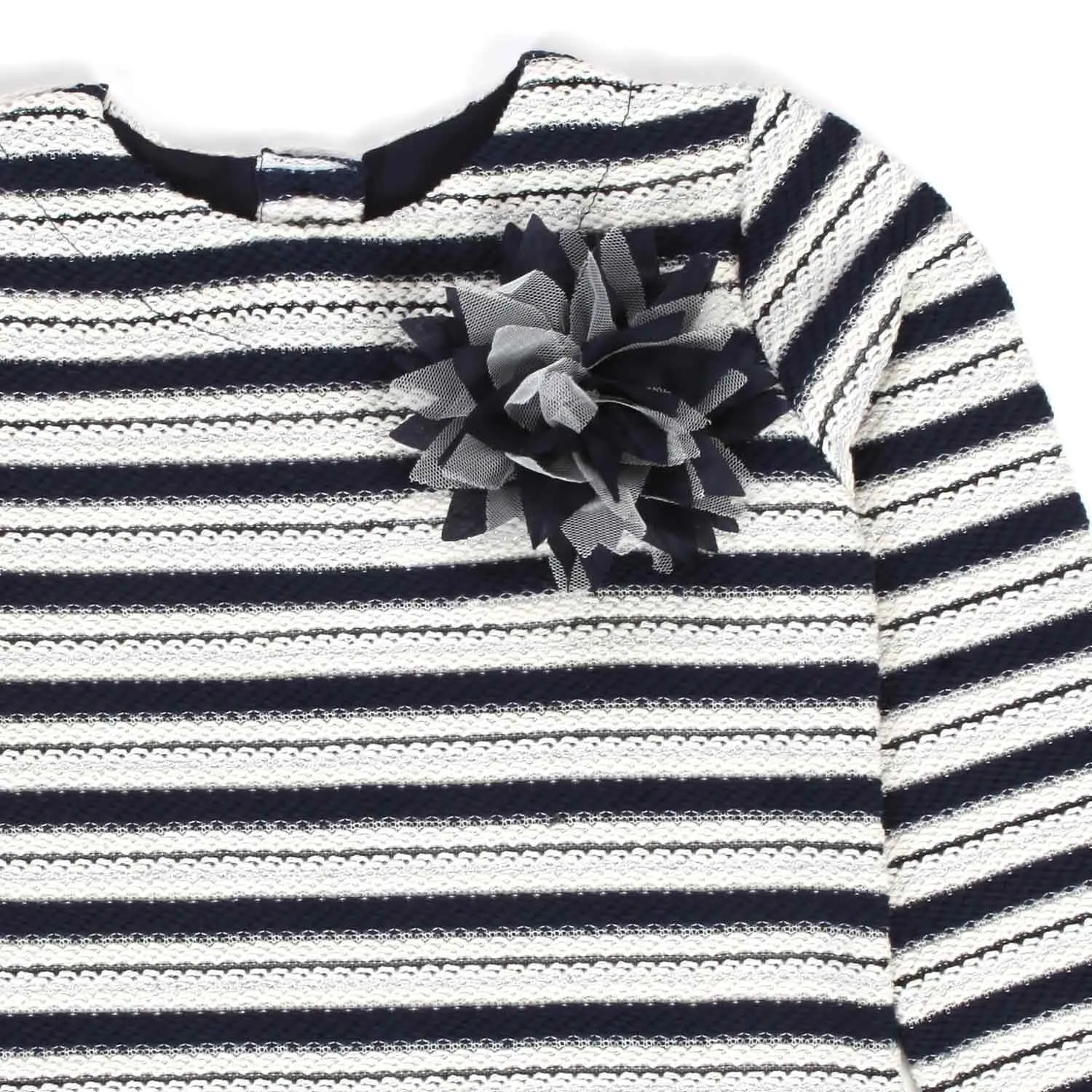 Maglia Bianca, Blu E Argento A Righe Bambina