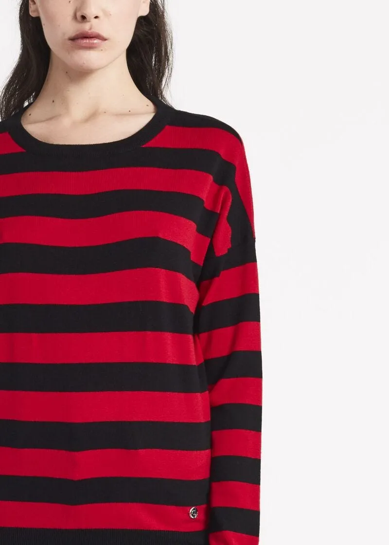 Maglia con righe jacquard
