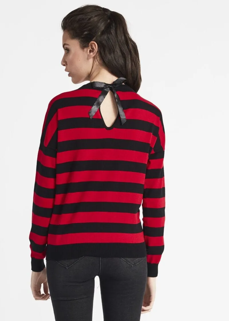 Maglia con righe jacquard