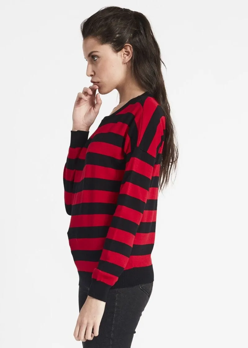 Maglia con righe jacquard