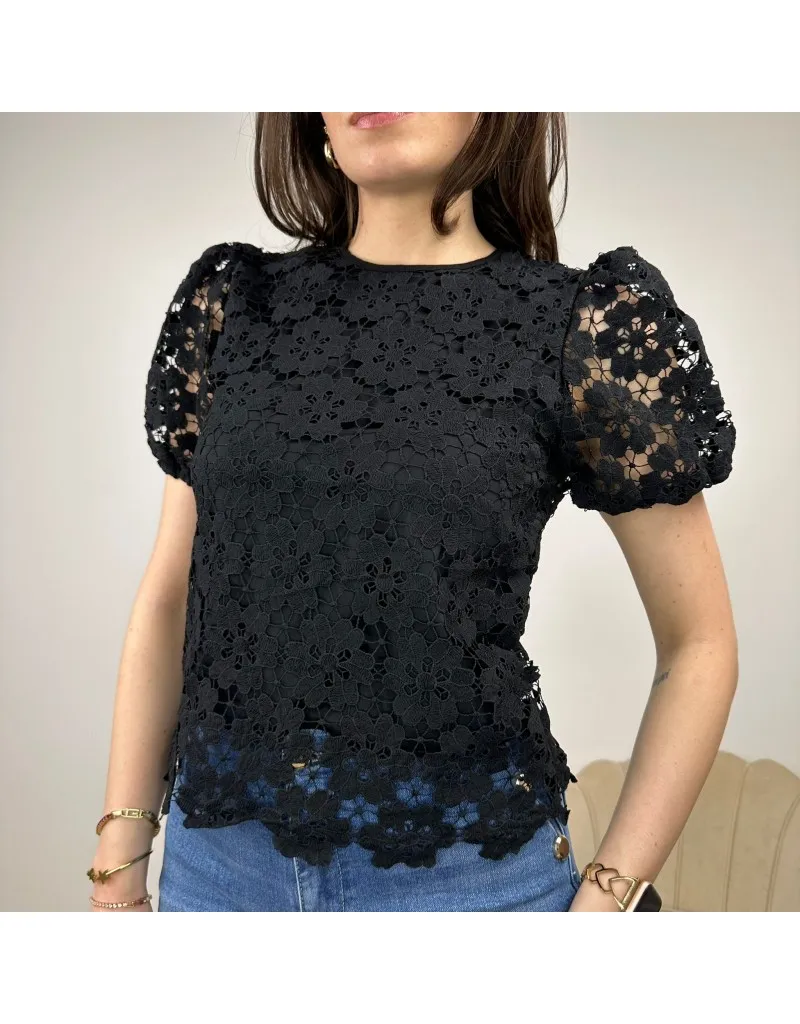 MAGLIA IN PIZZO NERO