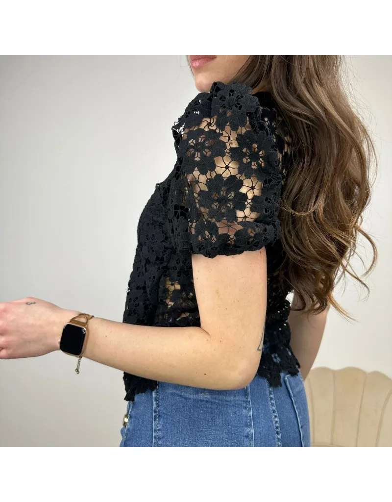 MAGLIA IN PIZZO NERO