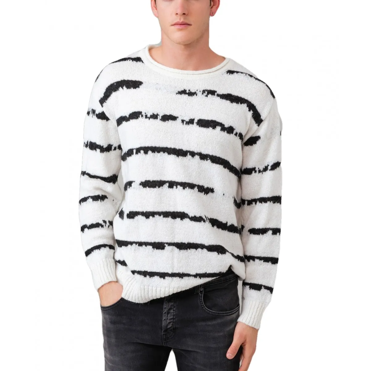 Maglia Jacquard A Righe