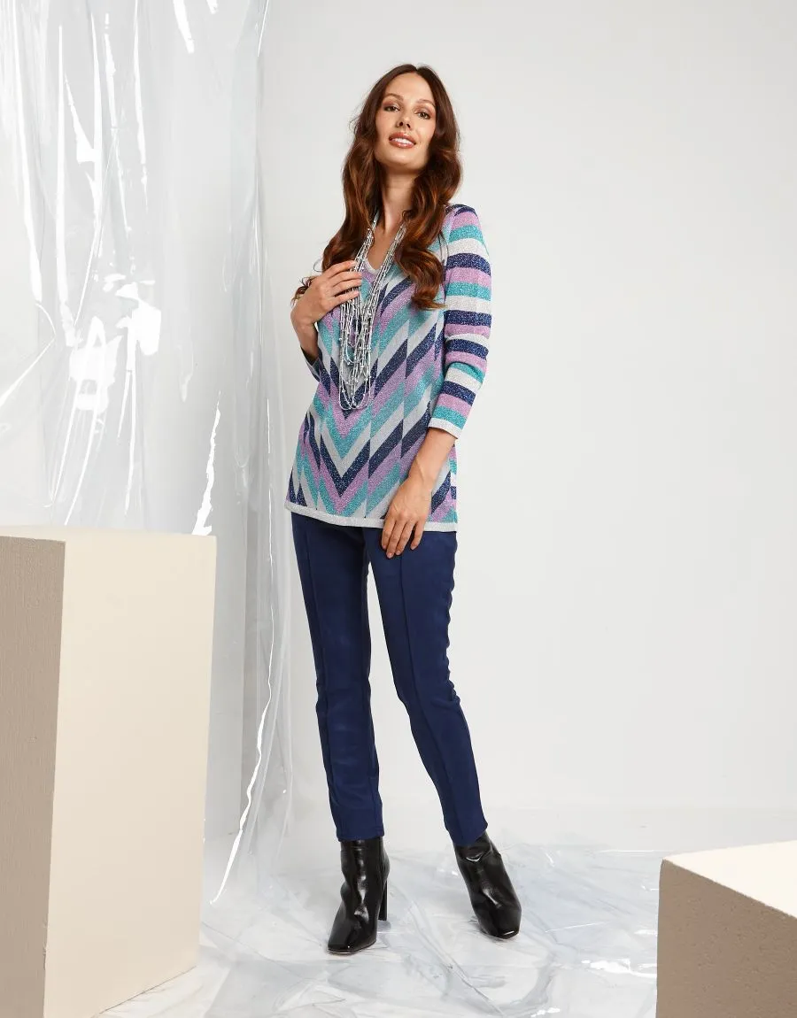 Maglia jacquard in lurex