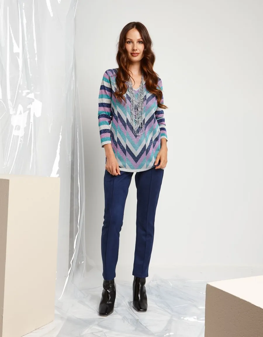 Maglia jacquard in lurex