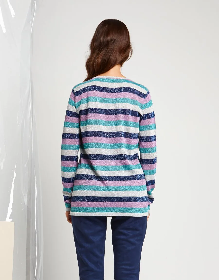 Maglia jacquard in lurex