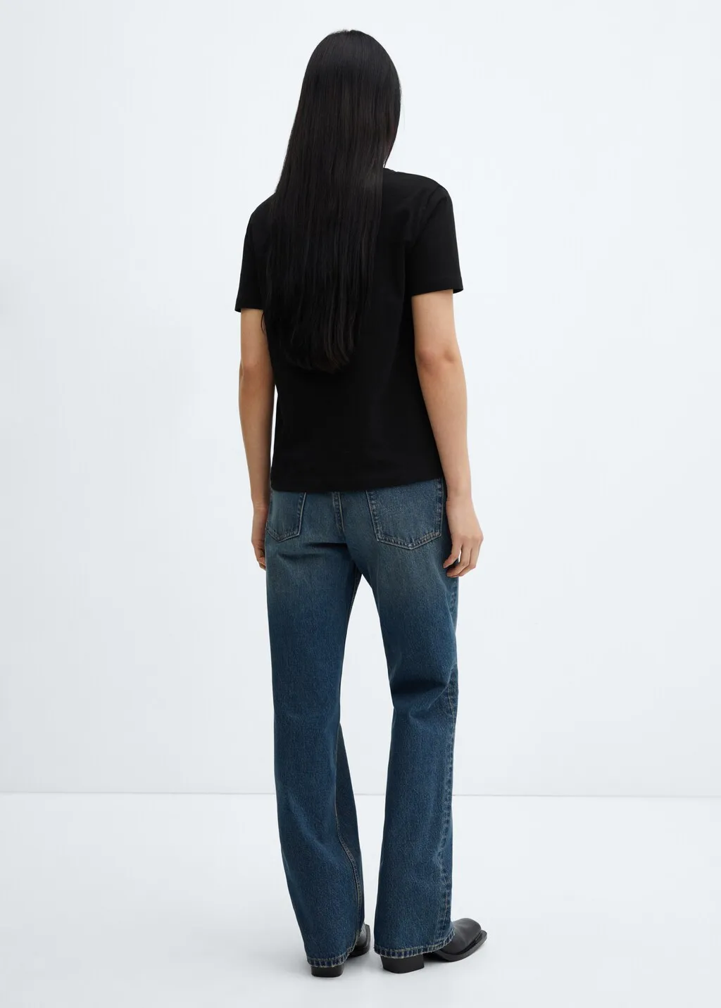 Maglietta cotone collo a V