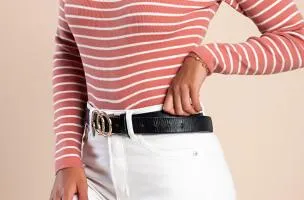 Maglietta lavorata a maglia con motivo a righe, rosa