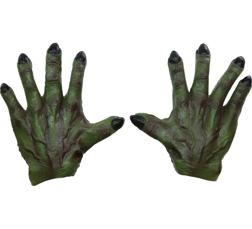 Mani di mostro verdi per Halloween