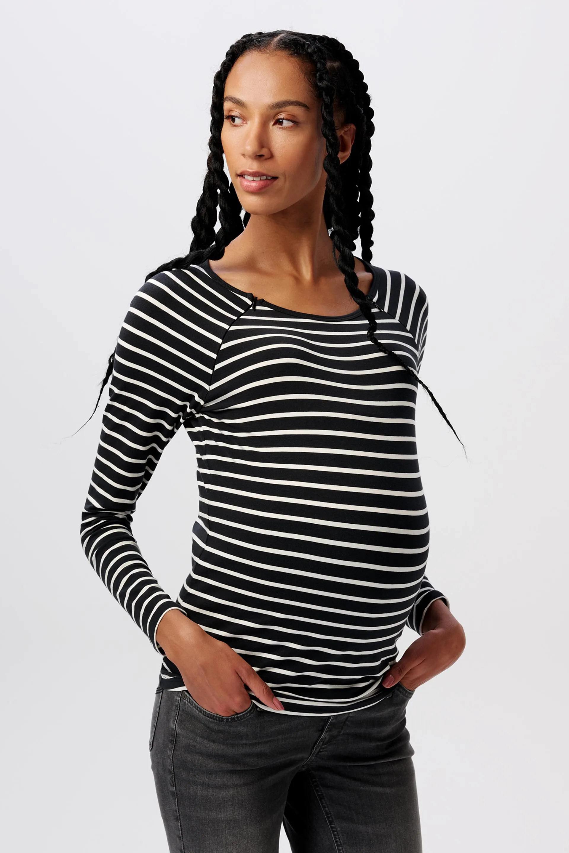 MATERNITY Top a maniche lunghe da allattamento