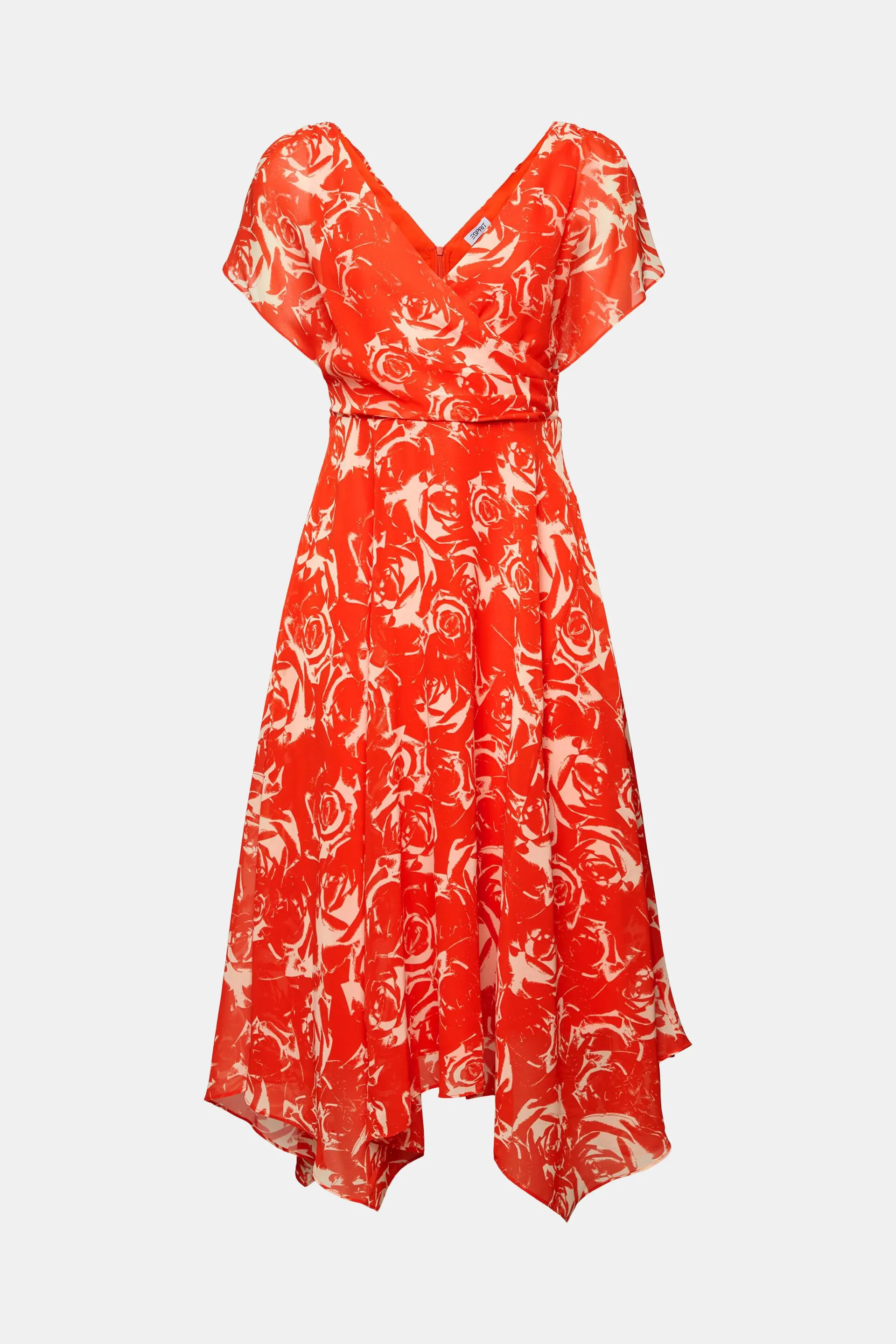 Maxi abito in chiffon con scollo a V stampato