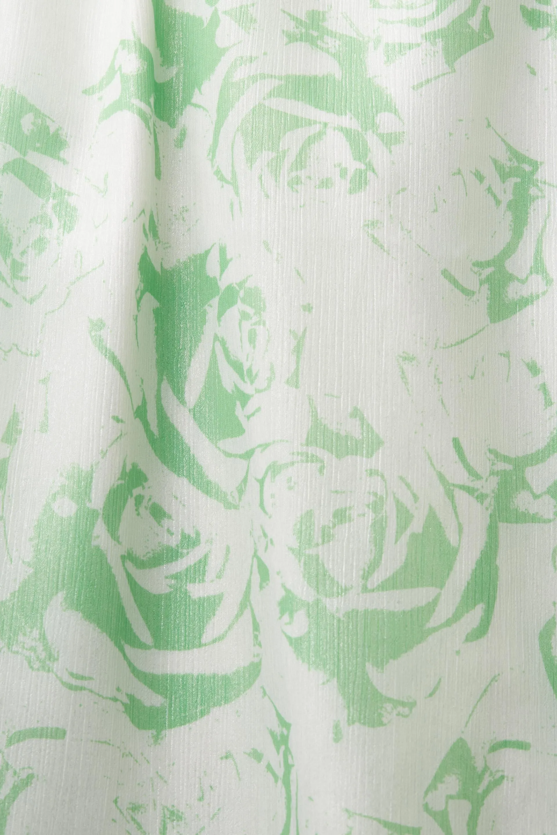 Maxi abito in chiffon stampato con spalle scoperte