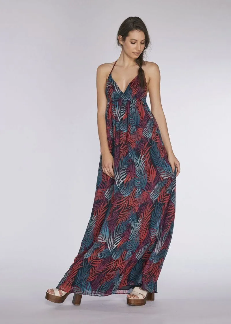 Maxi abito in chiffon stampato