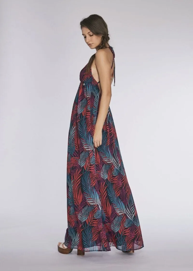 Maxi abito in chiffon stampato