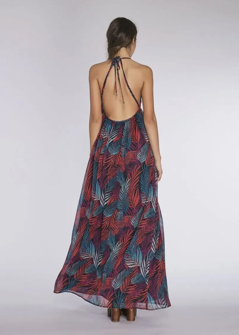 Maxi abito in chiffon stampato