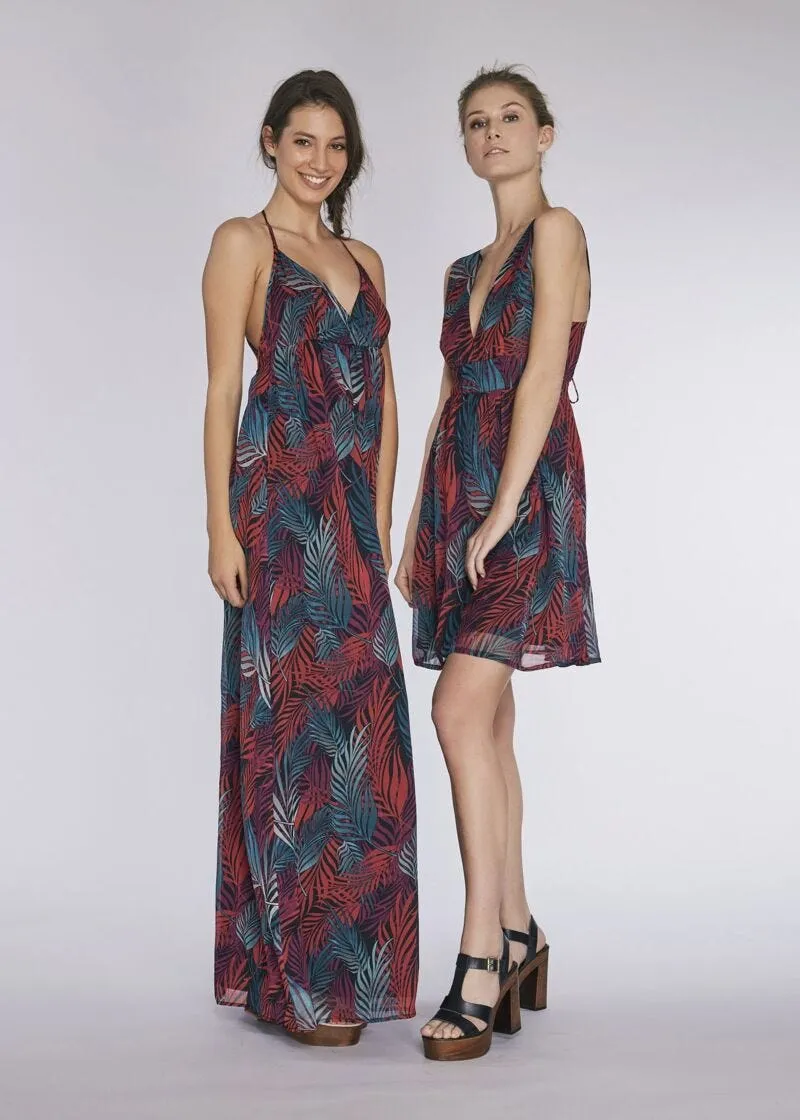 Maxi abito in chiffon stampato