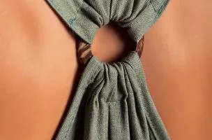 Maxi abito in lino, oliva