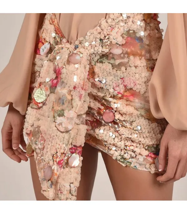 Mini pailettes drappeggiata