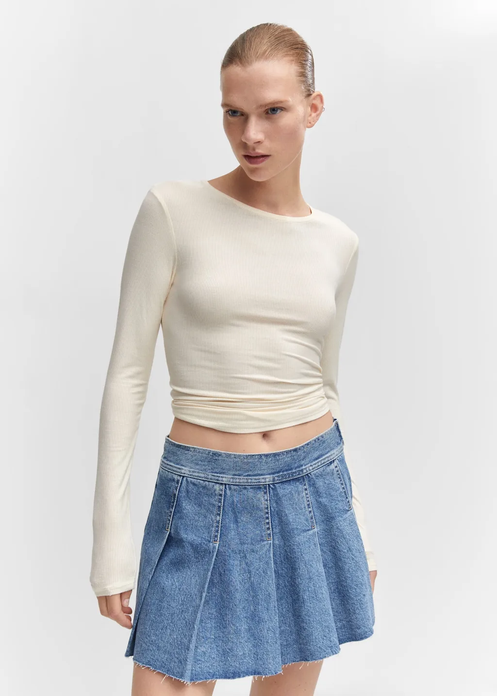 Minigonna denim inserti