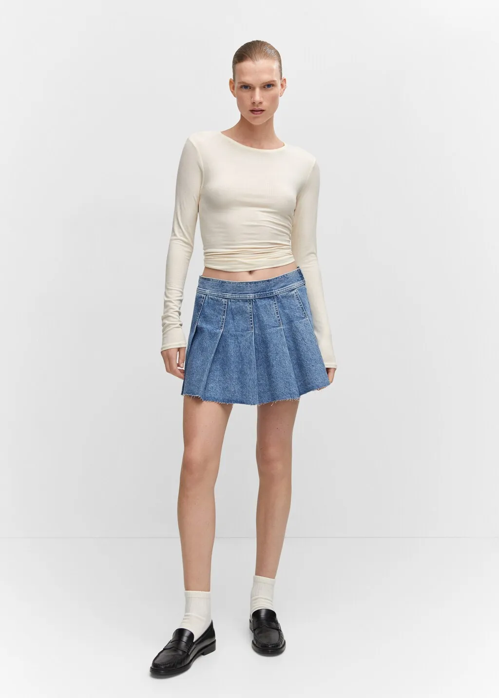 Minigonna denim inserti