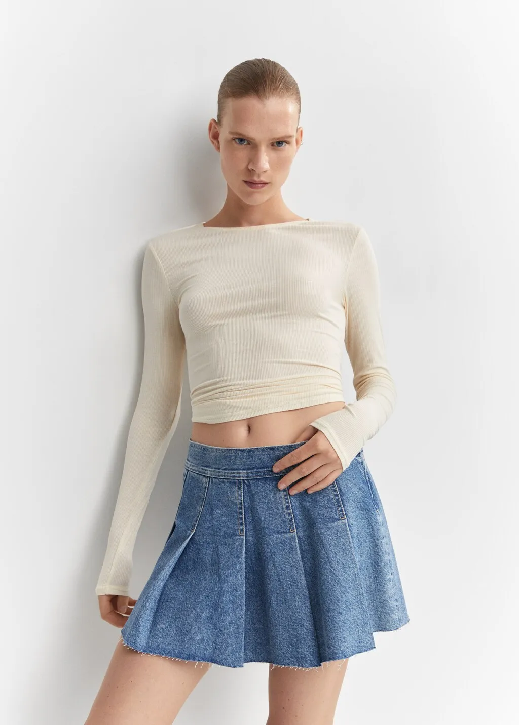 Minigonna denim inserti